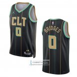 Camiseta Charlotte Hornets Miles Bridges NO 0 Ciudad 2022-23 Negro