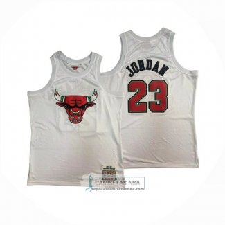 Camiseta Chicago Bulls Michael Jordan NO 23 Mitchell & Ness 1997-98 Blanco2