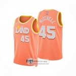 Camiseta Cleveland Cavaliers Donovan Mitchell NO 45 Ciudad 2025-26 Naranja