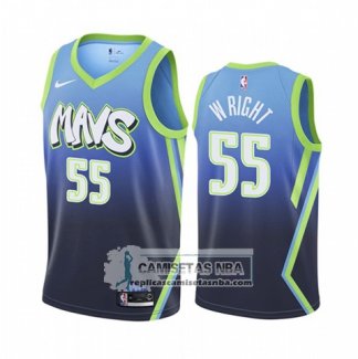 Camiseta Dallas Mavericks Delon Wright Ciudad Edition Azul