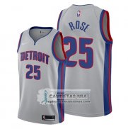 Camiseta Detroit Pistons Derrick Rose Statement Gris