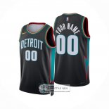Camiseta Detroit Pistons Personalizada Ciudad 2025-26 Negro