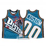 Camiseta Detroit Pistons Personalizada Mitchell & Ness Big Face Azul