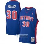 Camiseta Detroit Pistons Rasheed Wallace NO 30 Mitchell & Ness 2003-04 Azul