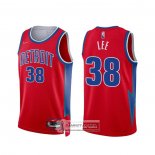 Camiseta Detroit Pistons Saben Lee NO 38 Ciudad 2021-22 Rojo