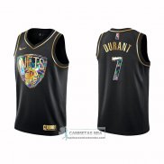 Camiseta Golden Edition Brooklyn Nets Kevin Durant NO 7 2021-22 Negro