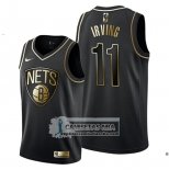 Camiseta Golden Edition Brooklyn Nets Kyrie Irving Negro