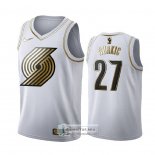 Camiseta Golden Edition Portland Trail Blazers Jusuf Nurkic Blanco