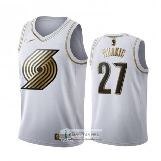 Camiseta Golden Edition Portland Trail Blazers Jusuf Nurkic Blanco