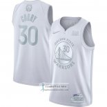 Camiseta Golden State Warriors Stephen Curry NO 30 MVP Blanco