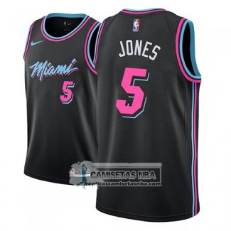 Camiseta Heat Derrick Jones Ciudad 2018-19 Negro