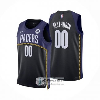 Camiseta Indiana Pacers Bennedict Mathurin NO 00 Ciudad 2022-23 Azul