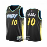 Camiseta Indiana Pacers Kendall Brown NO 10 Ciudad 2023-24 Negro