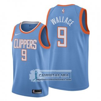 Camiseta Los Angeles Clippers Tyrone Wallace Ciudad Edition Azul