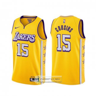 Camiseta Los Angeles Lakers Demarcus Cousins Ciudad Amarillo