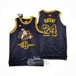 Camiseta Los Angeles Lakers Kobe Bryant NO 8 24 Black Mamba Snakeskin Negro