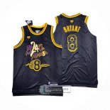 Camiseta Los Angeles Lakers Kobe Bryant NO 8 Black Mamba Snakeskin Negro