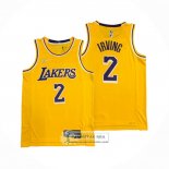 Camiseta Los Angeles Lakers Kyrie Irving NO 2 75th Anniversary 2021-22 Amarillo