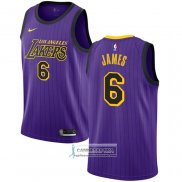 Camiseta Los Angeles Lakers Lebron James 2019-20 Ciudad Violeta