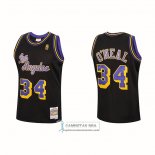 Camiseta Los Angeles Lakers Shaquille O'neal NO 34 Mitchell & Ness 1996-97 Negro