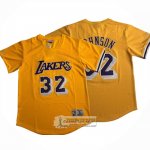 Camiseta Manga Corta Los Angeles Lakers Magic Johnson NO 32 Amarillo