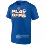 Camiseta Manga Corta New York Knicks 2023 NBA Playoffs Azul