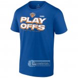 Camiseta Manga Corta New York Knicks 2023 NBA Playoffs Azul