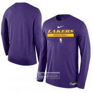Camiseta Manga Larga Los Angeles Lakers Practice Performance 2022-23 Violeta