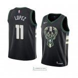 Camiseta Milwaukee Bucks Brook Lopez Statement 2018 Negro