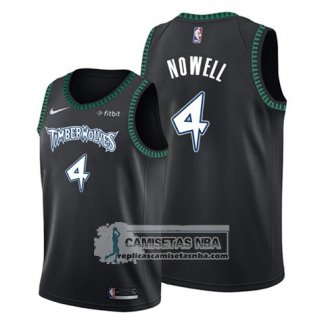 Camiseta Minnesota Timberwolves Jaylen Nowell Hardwood Classics Negro