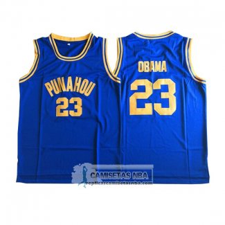 Camiseta NCAA Punahou Obama Azul