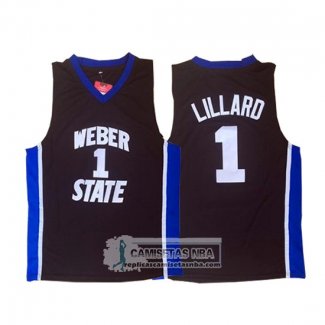 Camiseta NCAA Weber State Lillard Negro