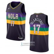 Camiseta New Orleans Pelicans Jonas Valanciunas NO 17 Ciudad 2022-23 Violeta