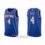 Camiseta New York Knicks Derrick Rose NO 4 Statement 2020-21 Azul