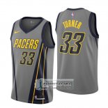 Camiseta Nino Pacers Myles Turner Ciudad 2018-19 Gris