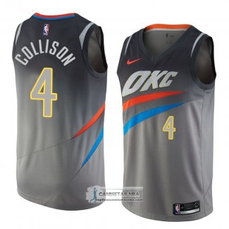 Camiseta Oklahoma City Thunder Nick Collison Ciudad 2018 Gris