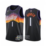 Camiseta Phoenix Suns Devin Booker Ciudad 2020-21 Negro