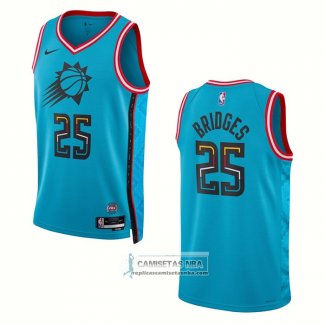 Camiseta Phoenix Suns Mikal Bridges NO 25 Ciudad 2022-23 Azul