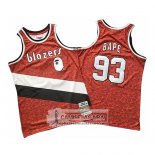 Camiseta Portland Trail Blazers Bape Mitchell & Ness 1983-84 Rojo