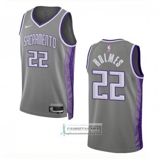 Camiseta Sacramento Kings Richaun Holmes NO 22 Ciudad 2022-23 Gris