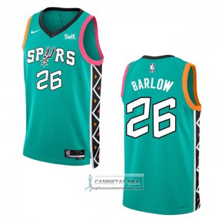 Camiseta San Antonio Spurs Dominick Barlow NO 26 Ciudad 2022-23 Verde