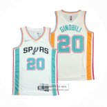 Camiseta San Antonio Spurs Manu Ginobili NO 20 Ciudad 2021-22 Blanco