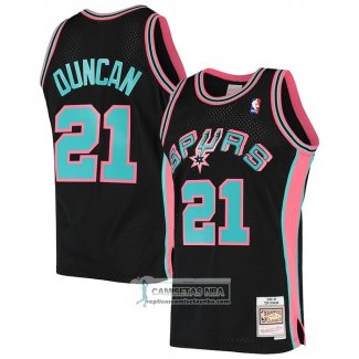 Camiseta San Antonio Spurs Tim Duncan Mitchell & Ness 1998-99 Negro