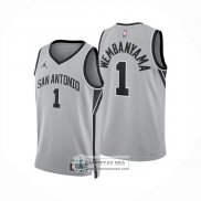 Camiseta San Antonio Spurs Victor Wembanyama NO 1 Statement 2025-26 Gris