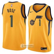 Camiseta Utah Jazz Derrick Rose Statement 2018 Amarillo