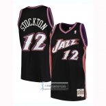 Camiseta Utah Jazz John Stockton Hardwood Classics 1998-99 Negro