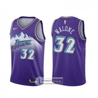 Camiseta Utah Jazz Karl Malone Classic Edition 2019-20 Violeta