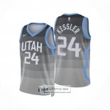 Camiseta Utah Jazz Walker Kessler NO 24 Ciudad 2025-26 Gris