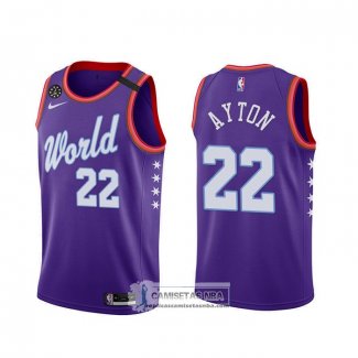 Camiseta 2020 Rising Star Deandre Ayton World Violeta