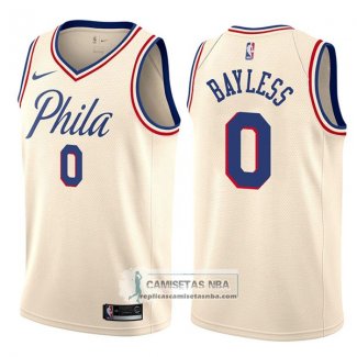 Camiseta 76ers Jerryd Bayless Ciudad 2017-18 Crema